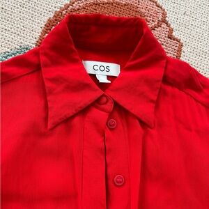 COS red blouse/collared shirt